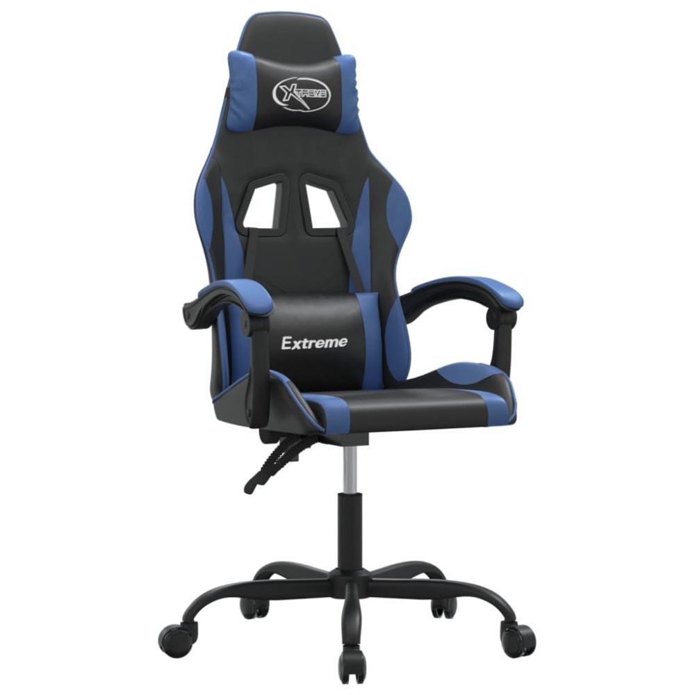Produktbild för Gamingstol svart och blå konstläder