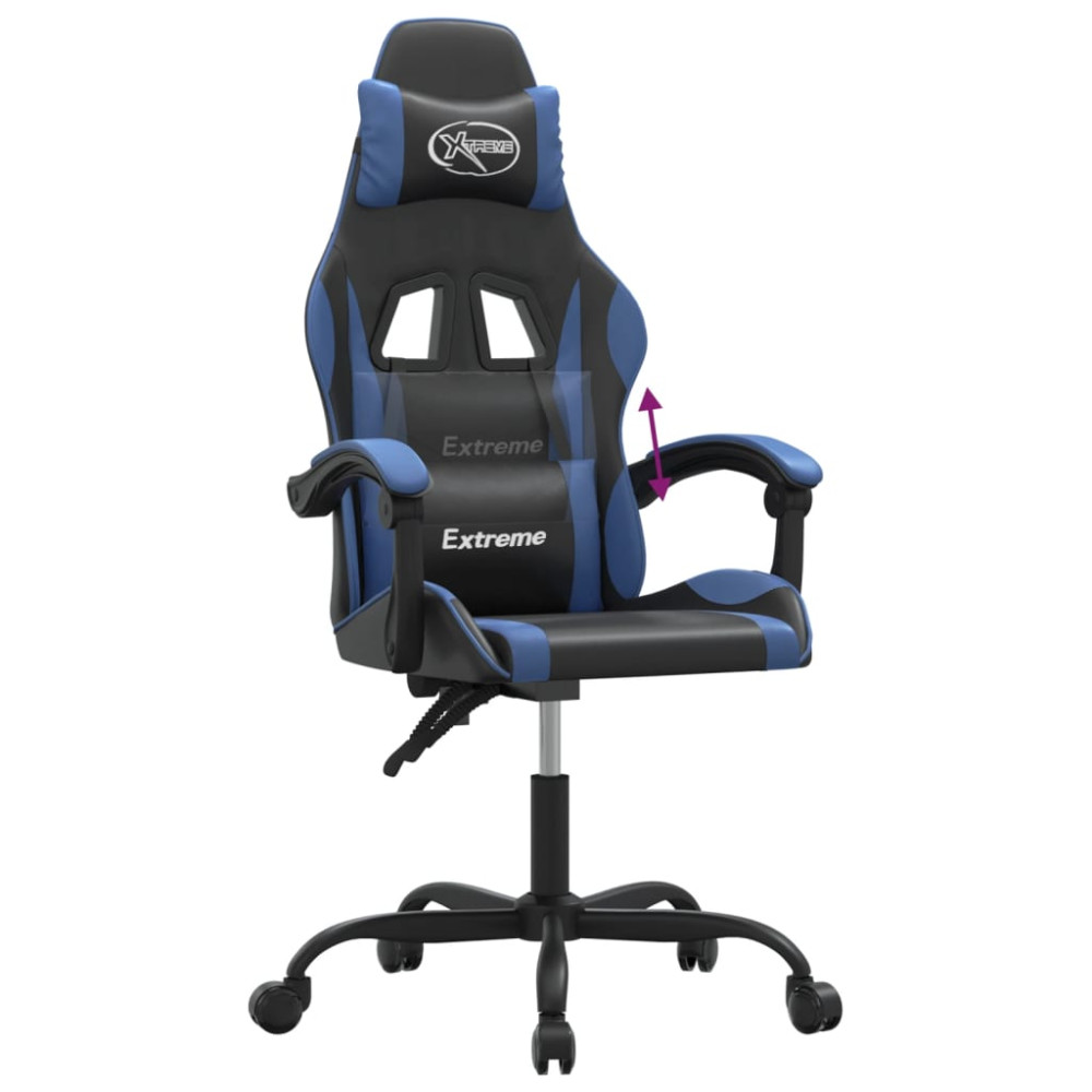 Produktbild för Gamingstol svart och blå konstläder