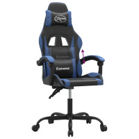 Produktbild för Gamingstol svart och blå konstläder