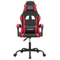 Produktbild för Gamingstol svart och röd konstläder