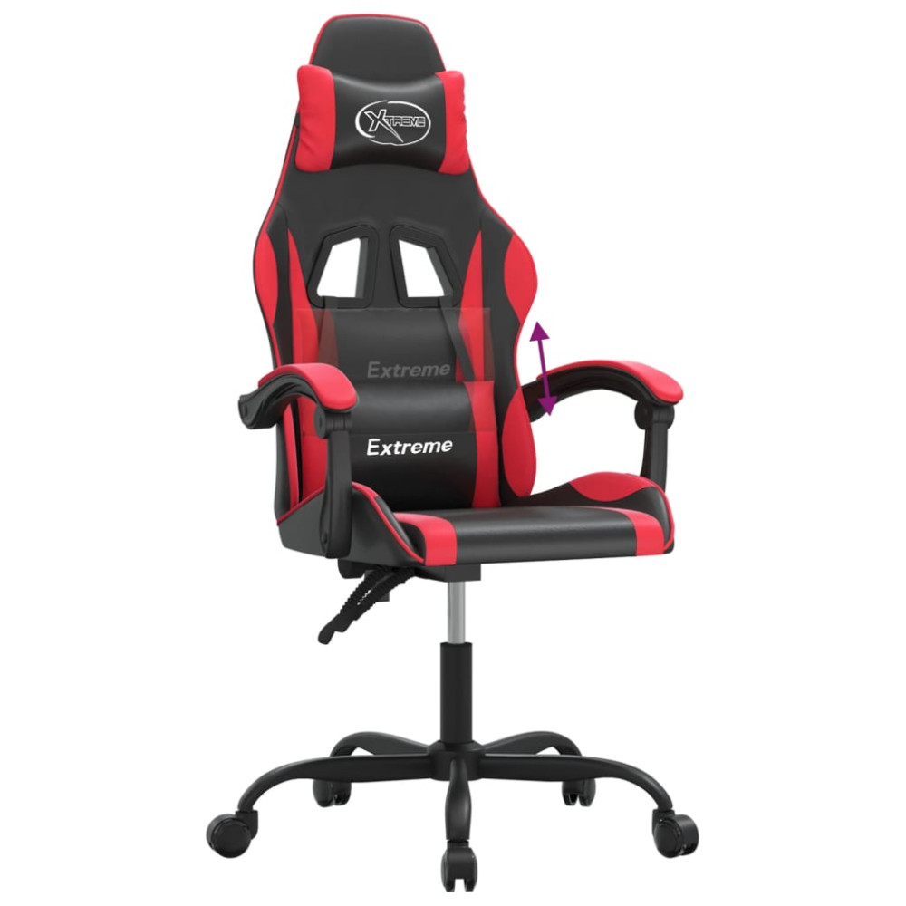 Produktbild för Gamingstol svart och röd konstläder