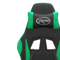 Produktbild för Gamingstol svart och grön konstläder