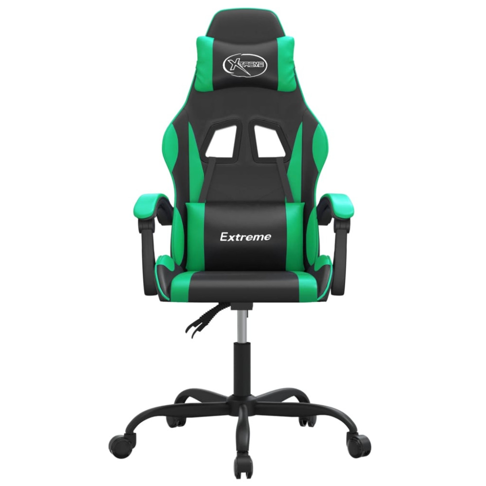 Produktbild för Gamingstol svart och grön konstläder