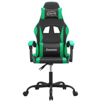 Produktbild för Gamingstol svart och grön konstläder