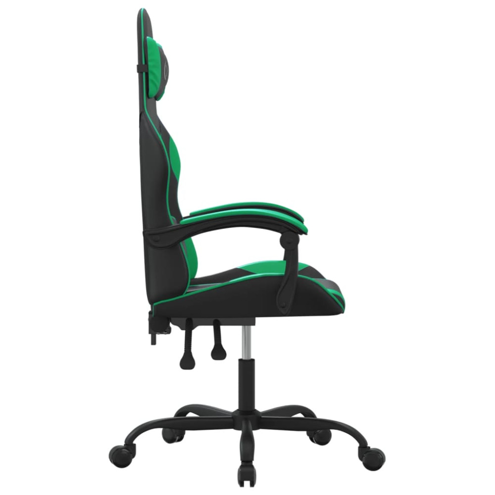 Produktbild för Gamingstol svart och grön konstläder