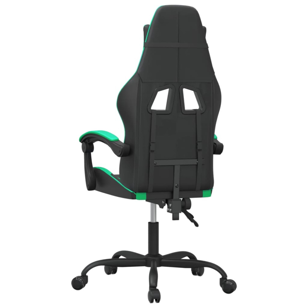 Produktbild för Gamingstol svart och grön konstläder