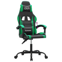 Produktbild för Gamingstol svart och grön konstläder