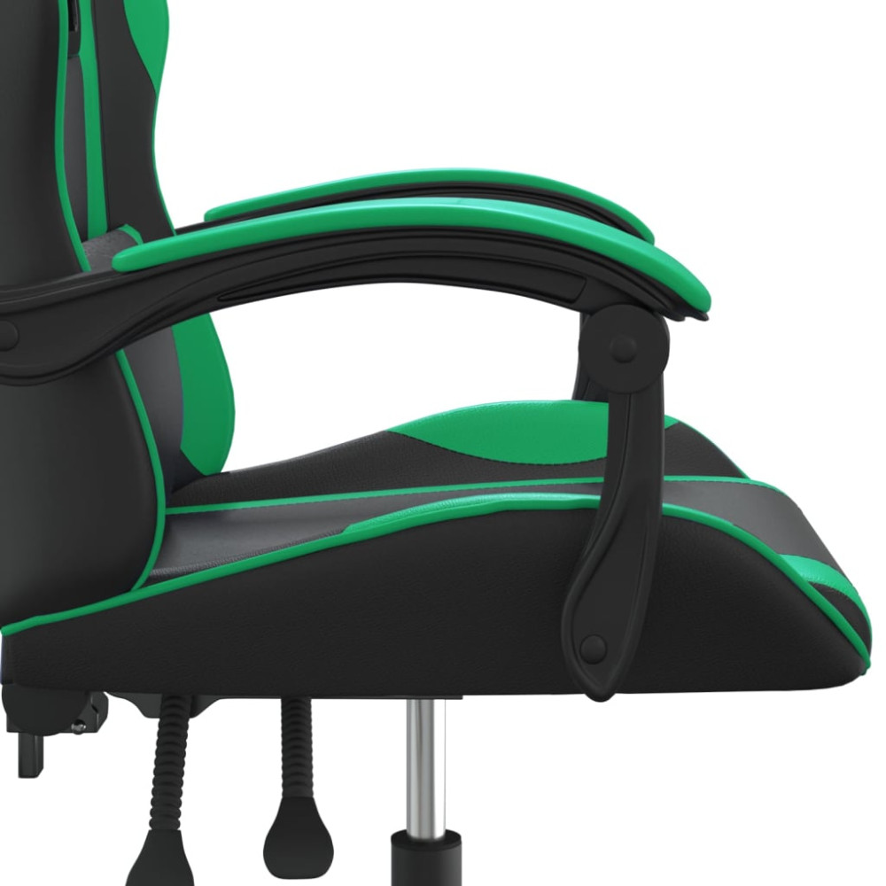 Produktbild för Gamingstol svart och grön konstläder