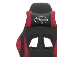 Produktbild för Gamingstol svart och vinröd konstläder