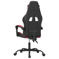 Produktbild för Gamingstol svart och vinröd konstläder