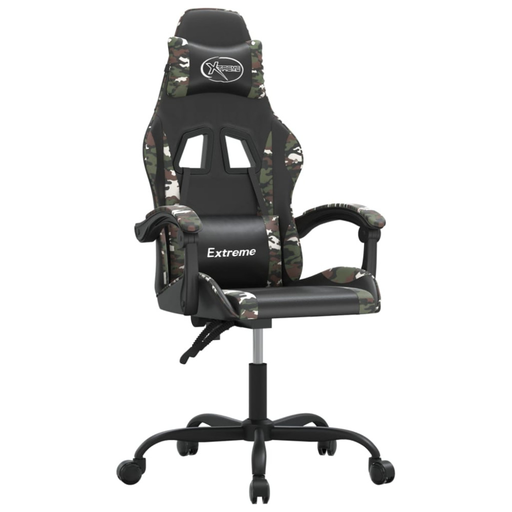 Produktbild för Gamingstol svart och kamouflage konstläder