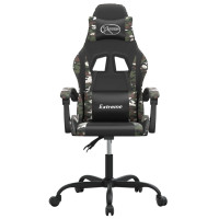 Produktbild för Gamingstol svart och kamouflage konstläder