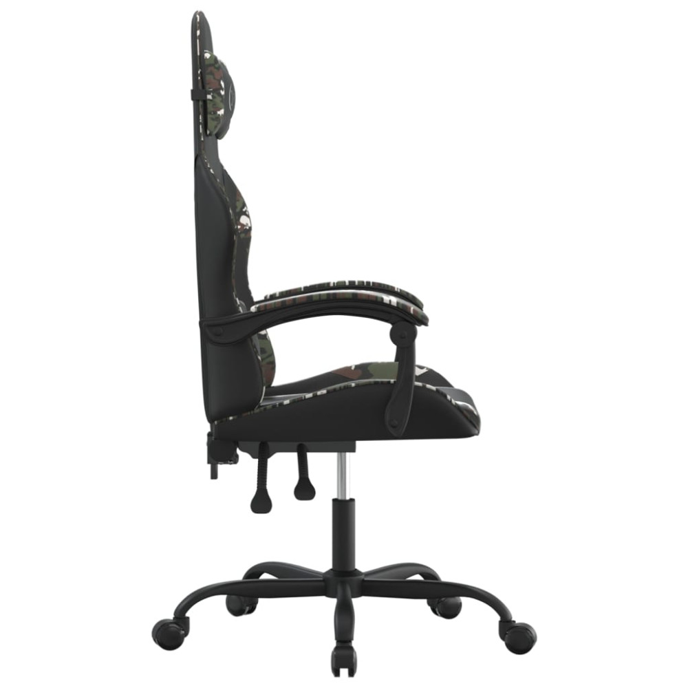 Produktbild för Gamingstol svart och kamouflage konstläder