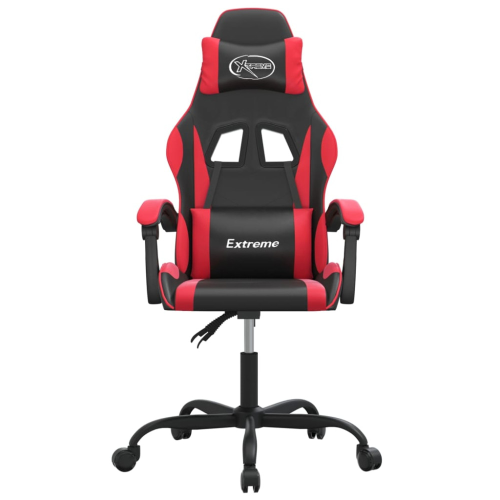 Produktbild för Gamingstol svart och röd konstläder