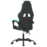 Produktbild för Snurrbar gamingstol svart och grön konstläder