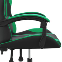 Produktbild för Snurrbar gamingstol svart och grön konstläder