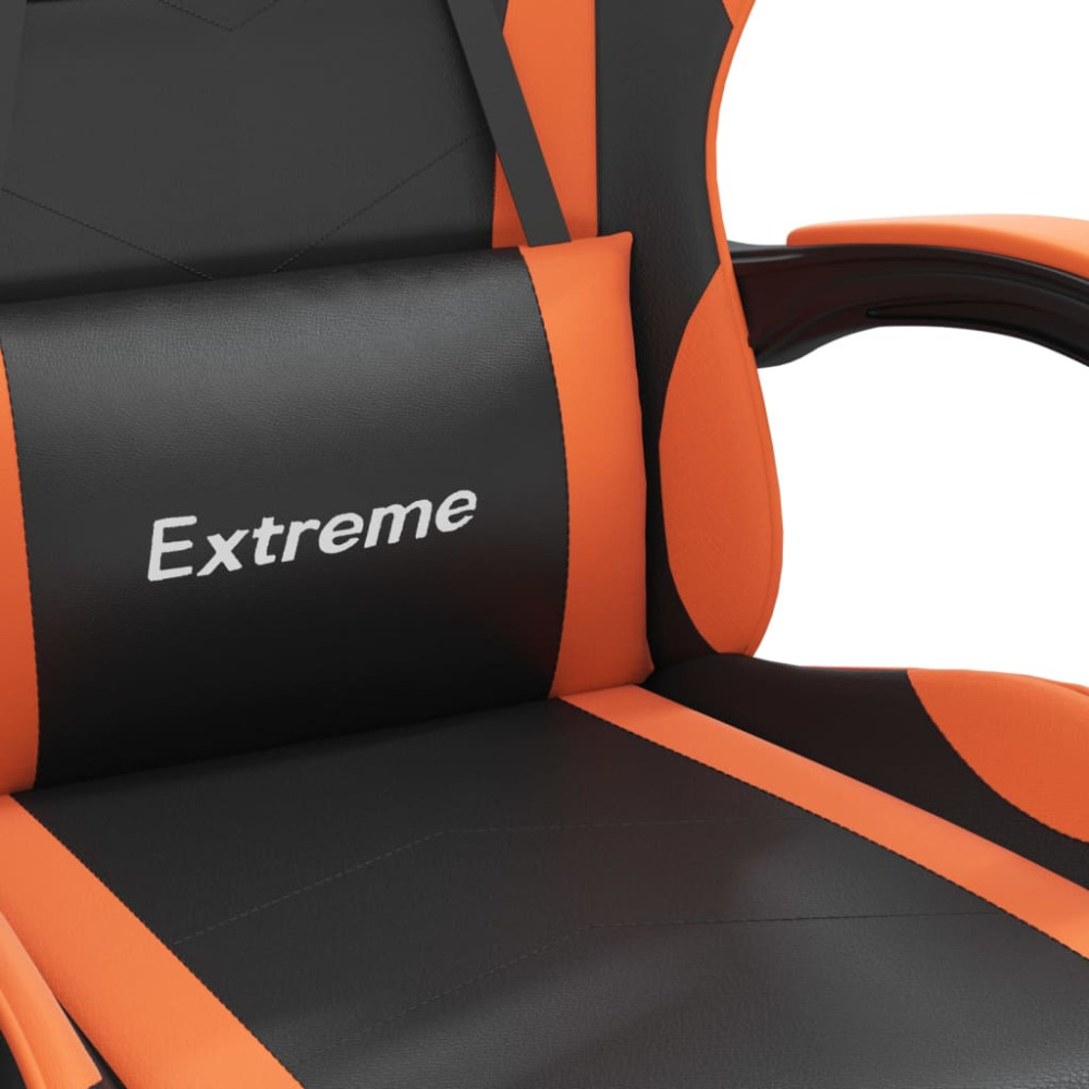 Produktbild för Snurrbar gamingstol svart och orange konstläder