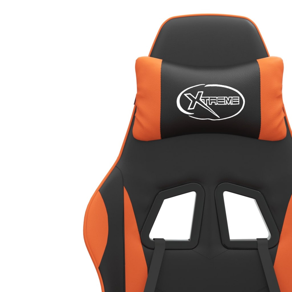Produktbild för Snurrbar gamingstol svart och orange konstläder