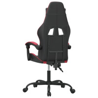 Produktbild för Snurrbar gamingstol svart och vinröd konstläder