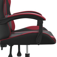 Produktbild för Snurrbar gamingstol svart och vinröd konstläder