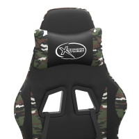 Produktbild för Snurrbar gamingstol svart och kamouflage konstläder