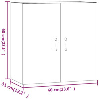 Produktbild för Väggskåp vit högglans 60x31x60 cm konstruerat trä