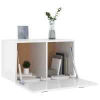 Produktbild för Väggskåp vit högglans 80x35x36,5 cm konstruerat trä