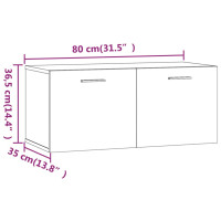 Produktbild för Väggskåp vit högglans 80x35x36,5 cm konstruerat trä