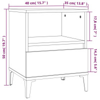 Produktbild för Sängbord 2 st vit 40x35x50 cm