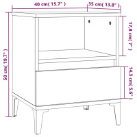 Produktbild för Sängbord vit högglans 40x35x50 cm