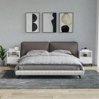 Produktbild för Sängbord 2 st vit högglans 40x35x50 cm