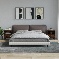 Produktbild för Sängbord 2 st Rökfärgad ek 40x35x50 cm