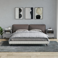 Produktbild för Sängbord 2 st grå sonoma 40x35x50 cm