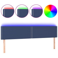 Produktbild för Sänggavel LED blå 200x5x78/88 cm tyg