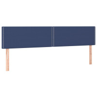 Produktbild för Sänggavel LED blå 200x5x78/88 cm tyg