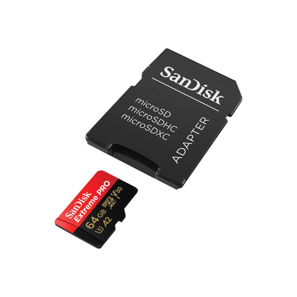 Produktbild för SanDisk Extreme PRO - flash-minneskort - 64 GB - mikroSDXC UHS-I