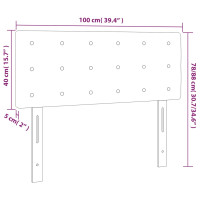 Produktbild för Sänggavel LED mörkgrå 100x5x78/88 cm tyg