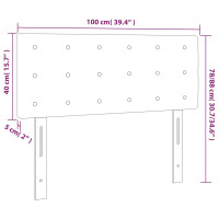 Produktbild för Sänggavel LED mörkbrun 100 x 5 x 78/88 cm tyg