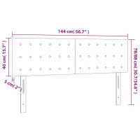 Produktbild för Sänggavel LED mörkgrå 144x5x78/88 cm tyg