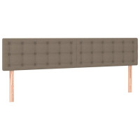 Produktbild för Sänggavel LED taupe 200x5x78/88 cm tyg