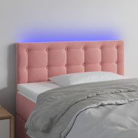 Produktbild för Sänggavel LED rosa 80x5x78/88 cm sammet