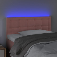 Produktbild för Sänggavel LED rosa 80x5x78/88 cm sammet