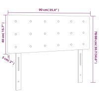 Produktbild för Sänggavel LED mörkgrön 90x5x78/88 cm sammet