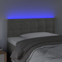 Produktbild för Sänggavel LED ljusgrå 100x5x78/88 cm sammet