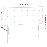 Produktbild för Sänggavel LED ljusgrå 100x5x78/88 cm sammet