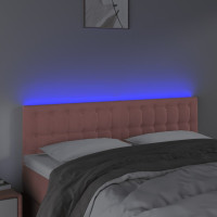 Produktbild för Sänggavel LED rosa 144x5x78/88 cm sammet