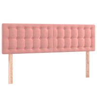 Produktbild för Sänggavel LED rosa 144x5x78/88 cm sammet