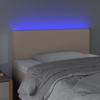 Produktbild för Sänggavel LED cappuccino 100x5x78/88 cm konstläder
