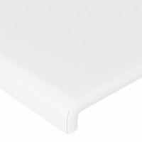 Produktbild för Sänggavel LED vit 144x5x78/88 cm konstläder
