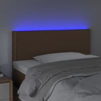 Produktbild för Sänggavel LED brun 90x5x78/88 cm konstläder